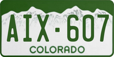 CO license plate AIX607