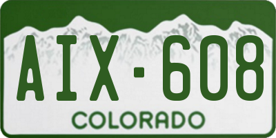 CO license plate AIX608