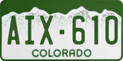 CO license plate AIX610