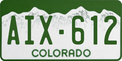 CO license plate AIX612