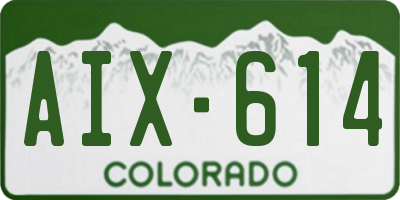 CO license plate AIX614