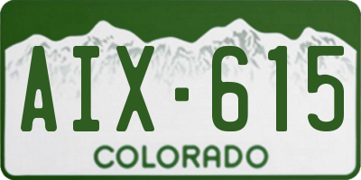 CO license plate AIX615