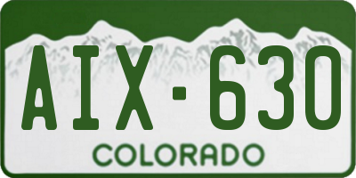 CO license plate AIX630