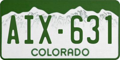 CO license plate AIX631