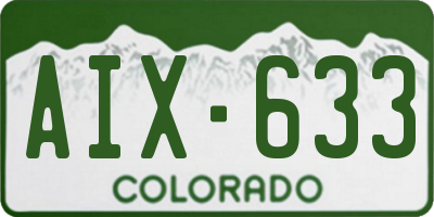 CO license plate AIX633