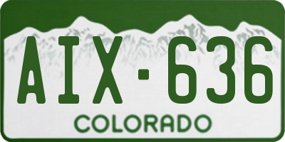 CO license plate AIX636