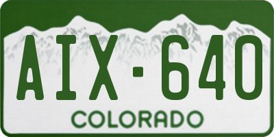 CO license plate AIX640