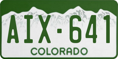 CO license plate AIX641