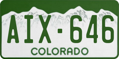 CO license plate AIX646