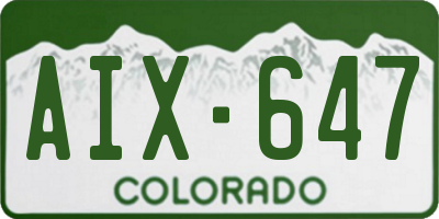 CO license plate AIX647