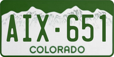 CO license plate AIX651