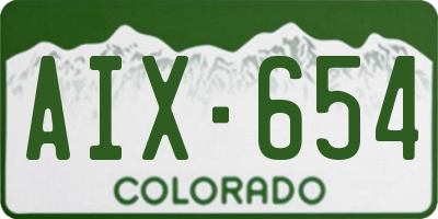 CO license plate AIX654