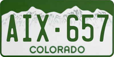 CO license plate AIX657