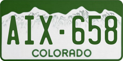CO license plate AIX658