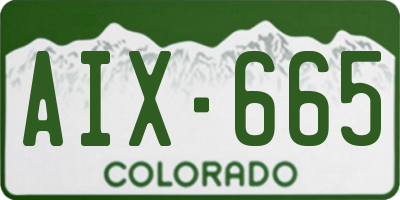 CO license plate AIX665