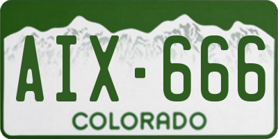 CO license plate AIX666