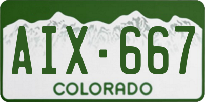 CO license plate AIX667