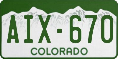 CO license plate AIX670