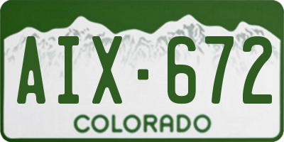 CO license plate AIX672