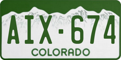 CO license plate AIX674