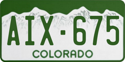 CO license plate AIX675