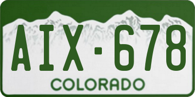 CO license plate AIX678