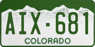 CO license plate AIX681