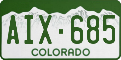 CO license plate AIX685