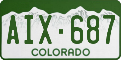 CO license plate AIX687