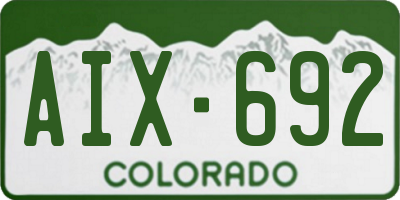 CO license plate AIX692