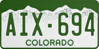 CO license plate AIX694