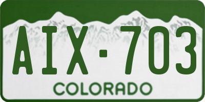 CO license plate AIX703