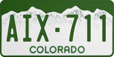 CO license plate AIX711