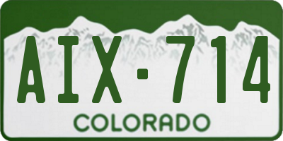 CO license plate AIX714