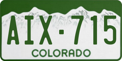 CO license plate AIX715