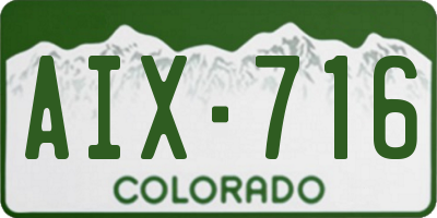 CO license plate AIX716