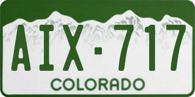 CO license plate AIX717