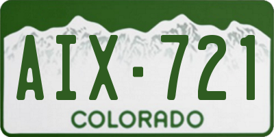 CO license plate AIX721