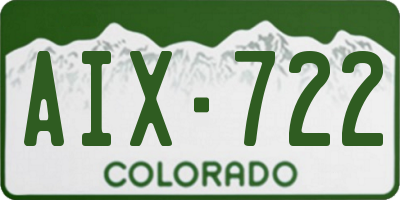 CO license plate AIX722