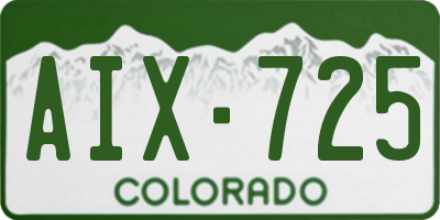 CO license plate AIX725