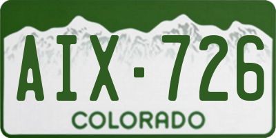 CO license plate AIX726