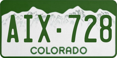 CO license plate AIX728