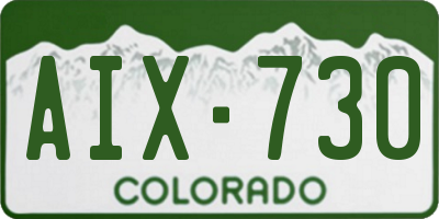 CO license plate AIX730