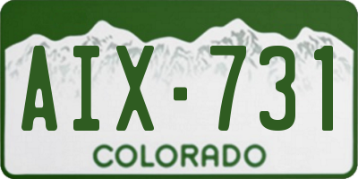 CO license plate AIX731