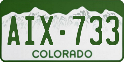 CO license plate AIX733