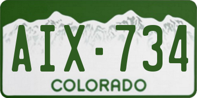 CO license plate AIX734