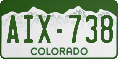 CO license plate AIX738
