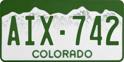 CO license plate AIX742