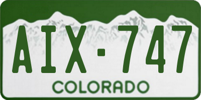 CO license plate AIX747