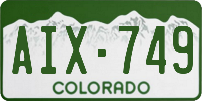 CO license plate AIX749